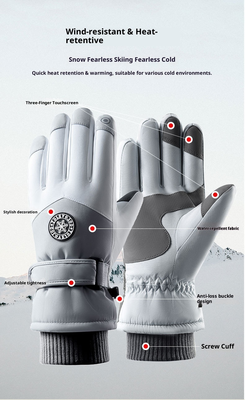 001 Footprint Premium Ski Cycling Gloves Men Winter Waterproof Windproof Riding Motorcycle Touchscreen Cold Resistant_voghion.com
