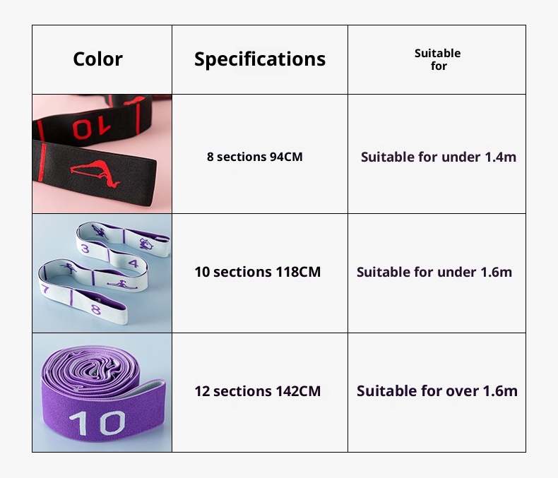 001 Fasce elastiche per esercizi di danza latina per bambini, con resistenza allo yoga, apertura delle spalle per donne e bambini, alta elasticità_voghion.com