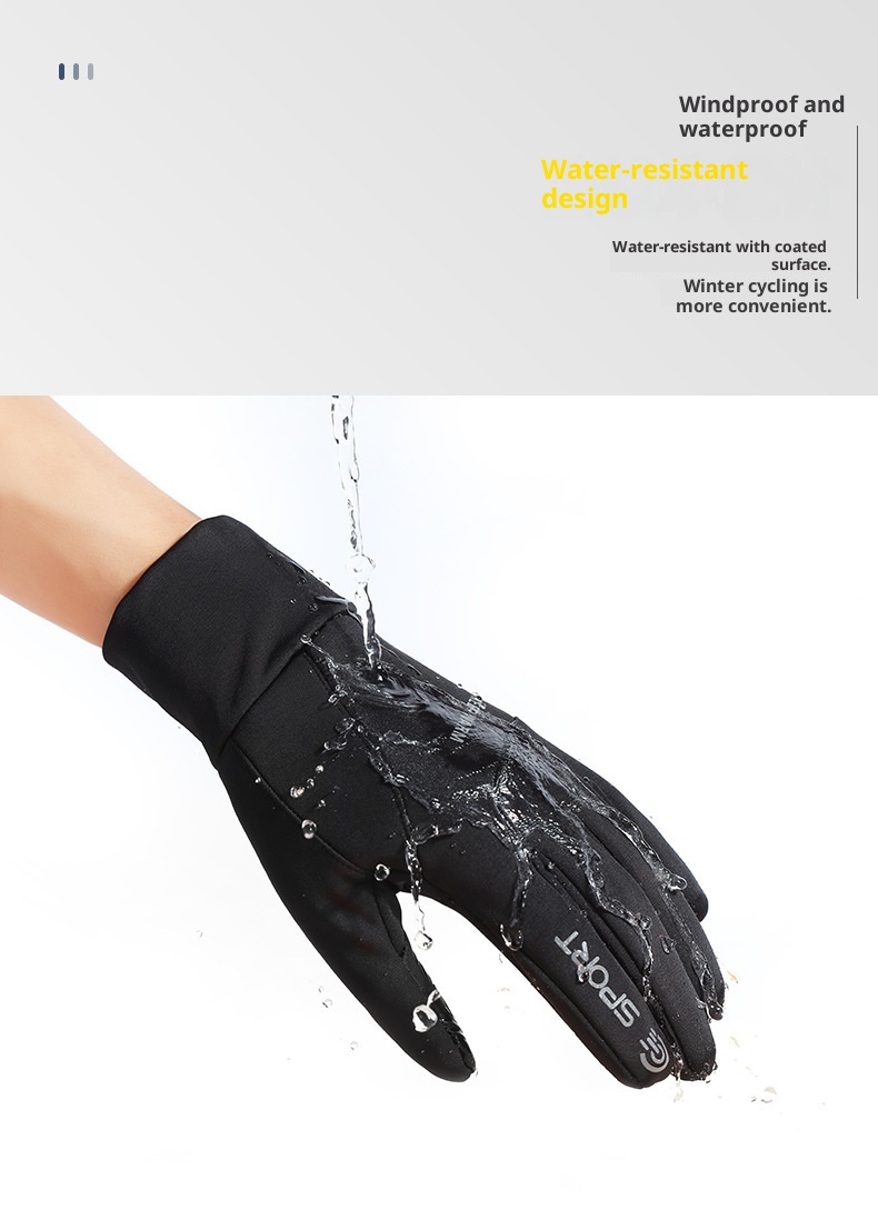 001 Outdoor Men's Cycling Cationic Thermal Touchscreen Fleece Lined Thickened Windproof Water-Resistant Sports Ski Gloves_voghion.com