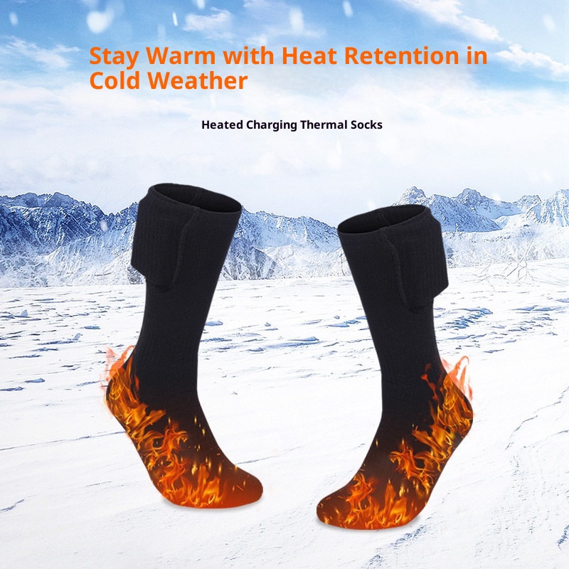 001 001 Scaldapiedi elettrico riscaldato ricaricabile per sci, per donna, inverno, uomo, calzini riscaldanti spessi e caldi all'ingrosso_voghion.com