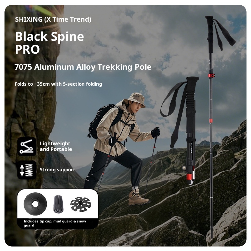 001 Bastone da passeggio professionale pieghevole in lega di alluminio 7075 per esterni, attrezzatura da escursionismo, ultraleggero, portatile, per uomo_voghion.com