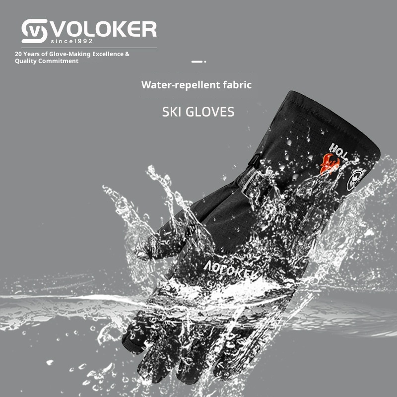 ActiveGo Heren Ski Winter Warme Buitensporten Winddicht Waterdicht Touchscreen Fleece Gevoerde Fiets Handschoenen_voghion.com