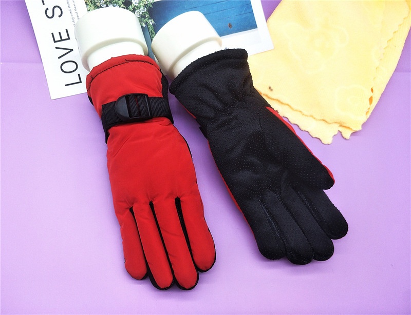 001 Thickened Ski Gloves For Women Winter Korean Version Cold-Proof Warm Cycling Cotton Fleece Student Electric Bike_voghion.com