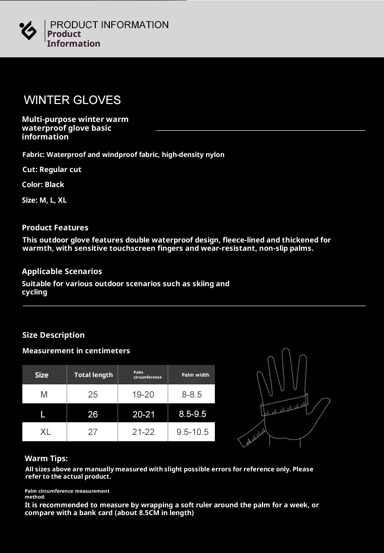 ActiveGo Leiqi Winter Cycling Outdoor Sports Mountaineering Waterproof Windproof Warm Thickened Cotton-Padded Unisex Ski Gloves_voghion.com