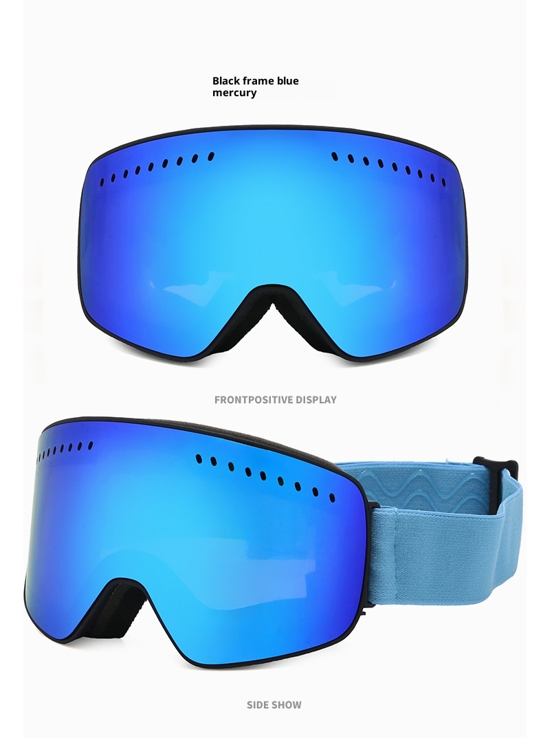 Gafas de esquí de doble capa antivaho, superficie de columna colorida y amplia visión, resistentes al viento, para invierno, para miopía y montañismo._voghion.com