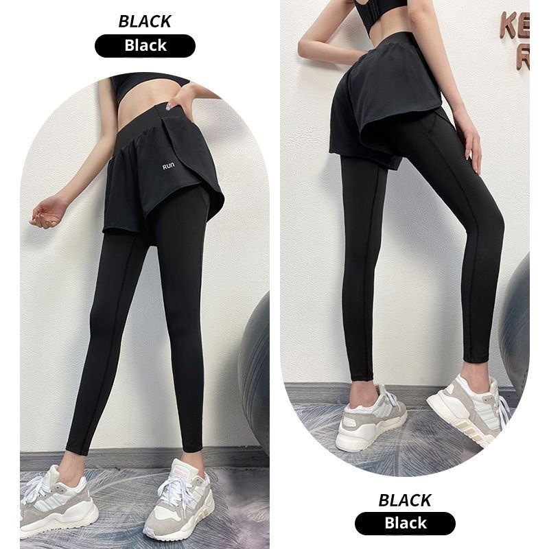 Ensemble deux pièces fitness femme 001, pantalon de sport moulant et extensible pour la course, jupe à porter en extérieur, séchage rapide, idéal pour le printemps et l'été._voghion.com