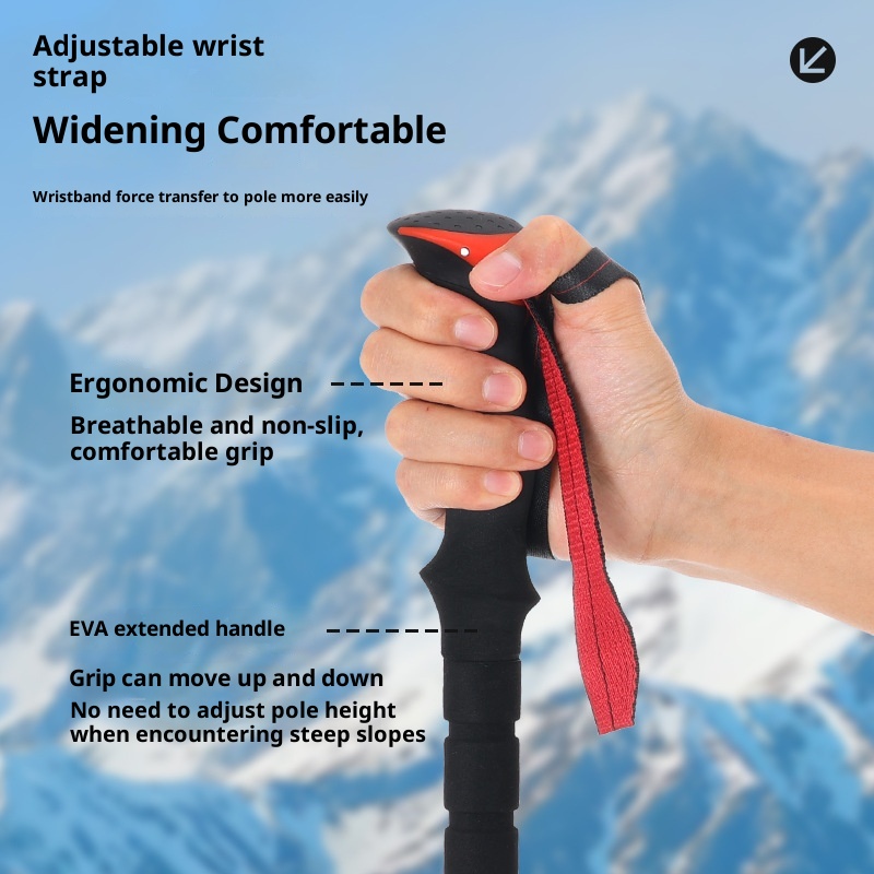 001 7075 Bastone da passeggio telescopico antiscivolo professionale ultraleggero in lega di alluminio per esterni_voghion.com