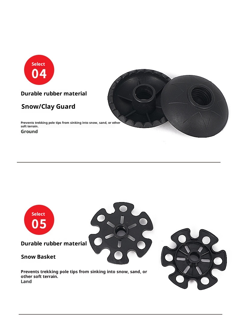 001 Accessori per bastoncini da trekking all'aperto Supporto protettivo per fango con fiocco di neve Vassoio per trascinamento neve Copripiedi all'ingrosso_voghion.com