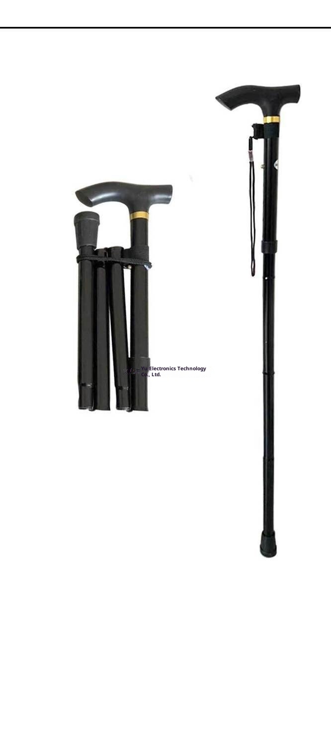 001 Wanderstock, fünfteilig, faltbar, ultrakurz, teleskopierbar, für Damen und Herren, Gummi, ohne Aufdruck_voghion.com