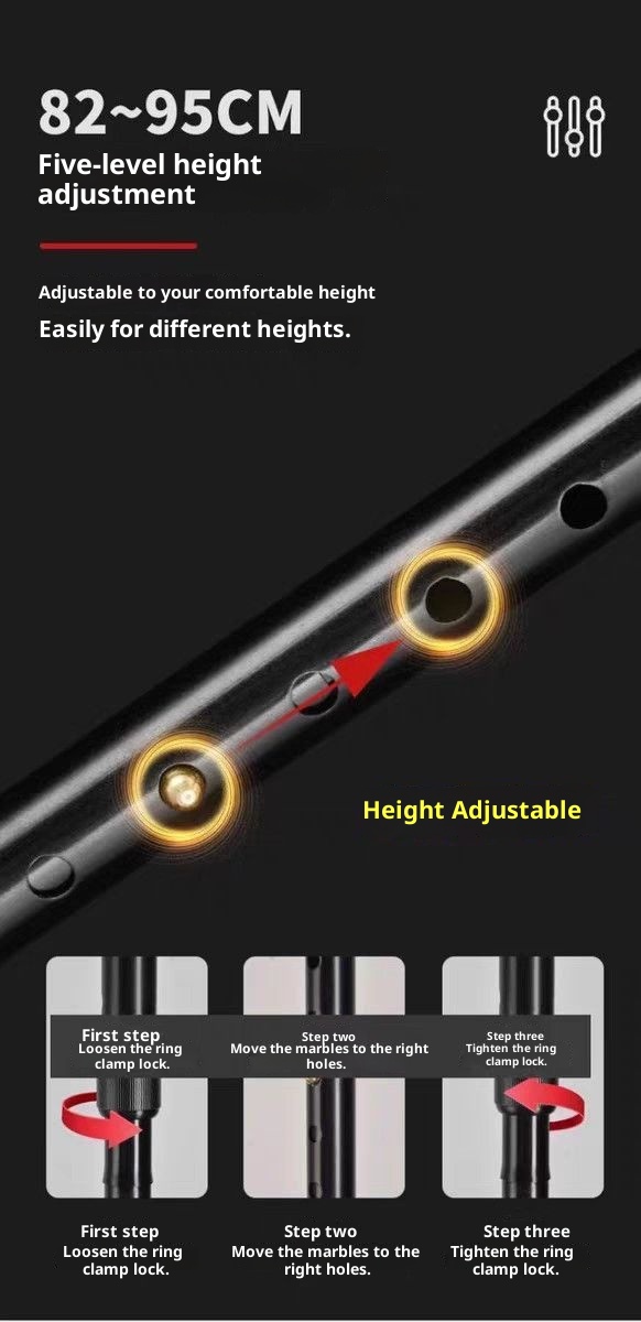 001 Foldable Cane Portable Ultra-light Elderly Walking Outdoor Hiking Stick_voghion.com