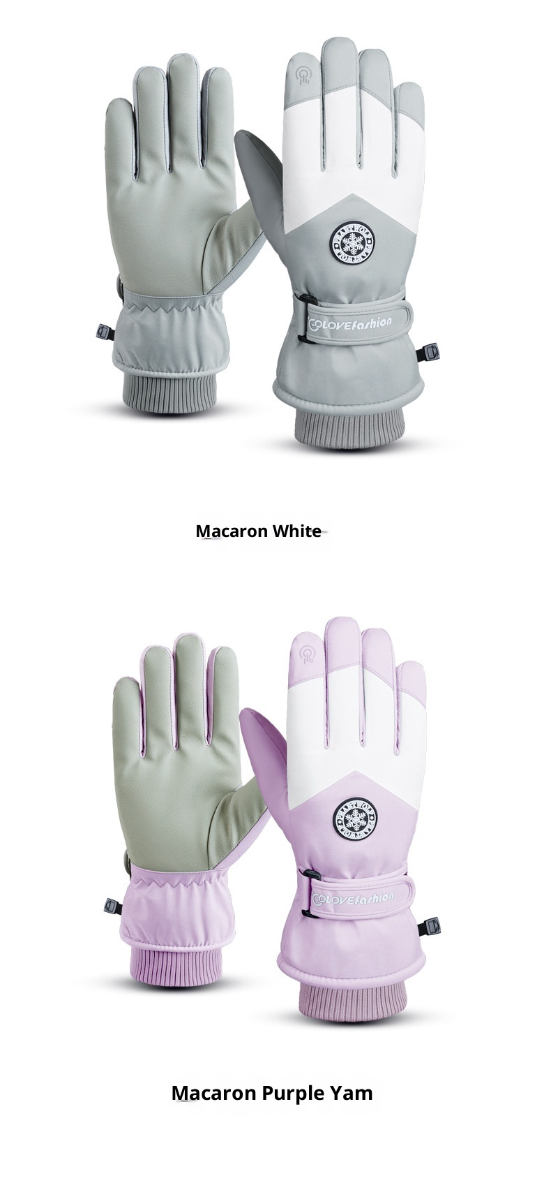 ActiveGo Fleece-Lined Thickened Winter Ski Outdoor Cycling Warm Touchscreen Non-Slip Unisex Lamb Wool Gloves_voghion.com