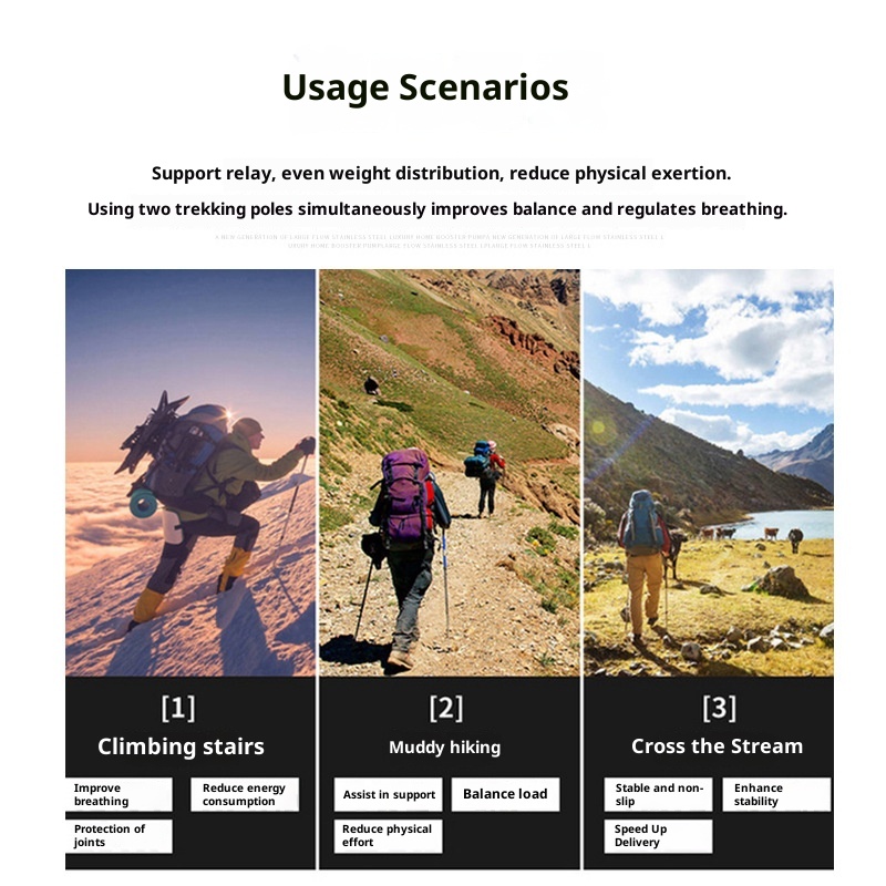 001 Neues Outdoor-Zubehör Multi-Set Funktionelle Trekkingstöcke Aluminiumlegierung Feldstöcke Live-Übertragung Klettern_voghion.com