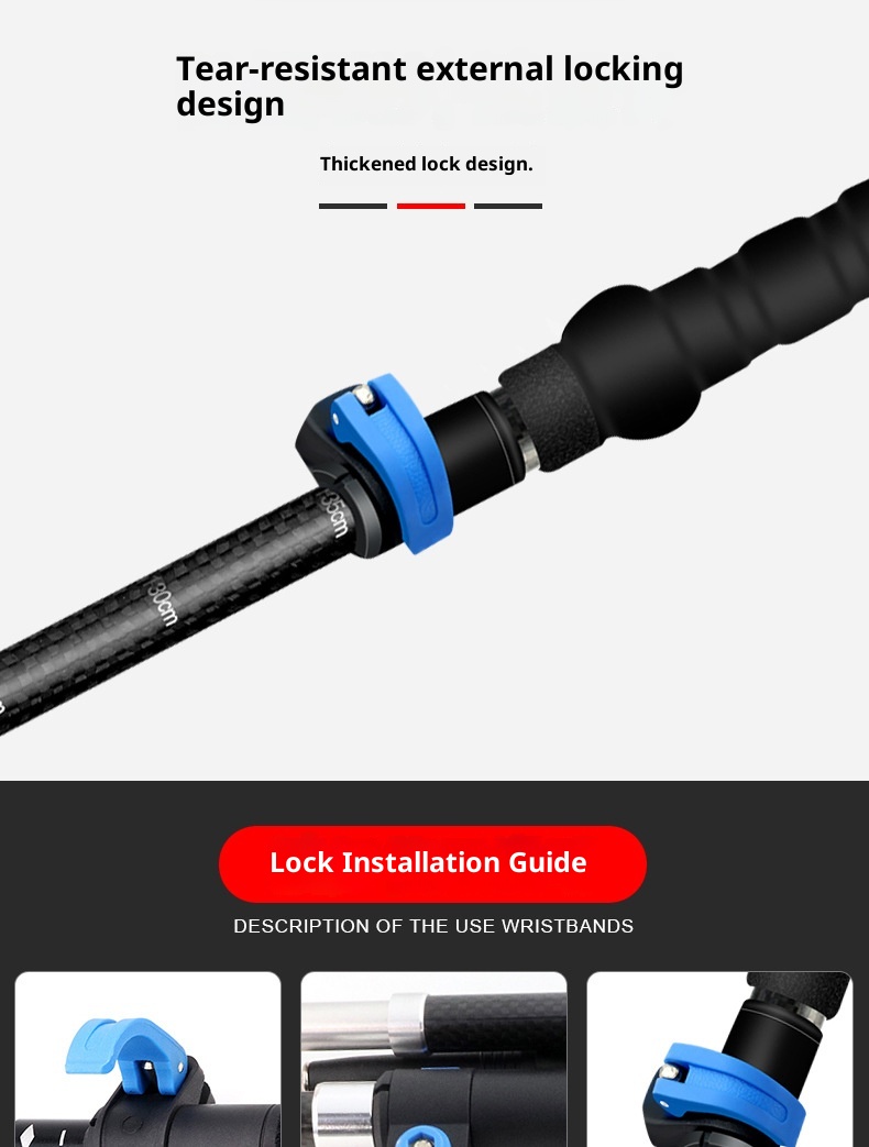 001 Fiber Teleskop-Falt-Trekkingstock für Damen und Herren, rutschfest, Wanderstock aus Carbonlegierung mit Stoßdämpfung_voghion.com