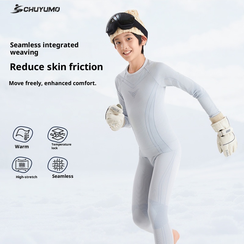 001 Children's Ski Quick-Dry Thermal Underwear For Boys And Girls Winter Snow Play Climbing Breathable Sleeve Long Pants_voghion.com