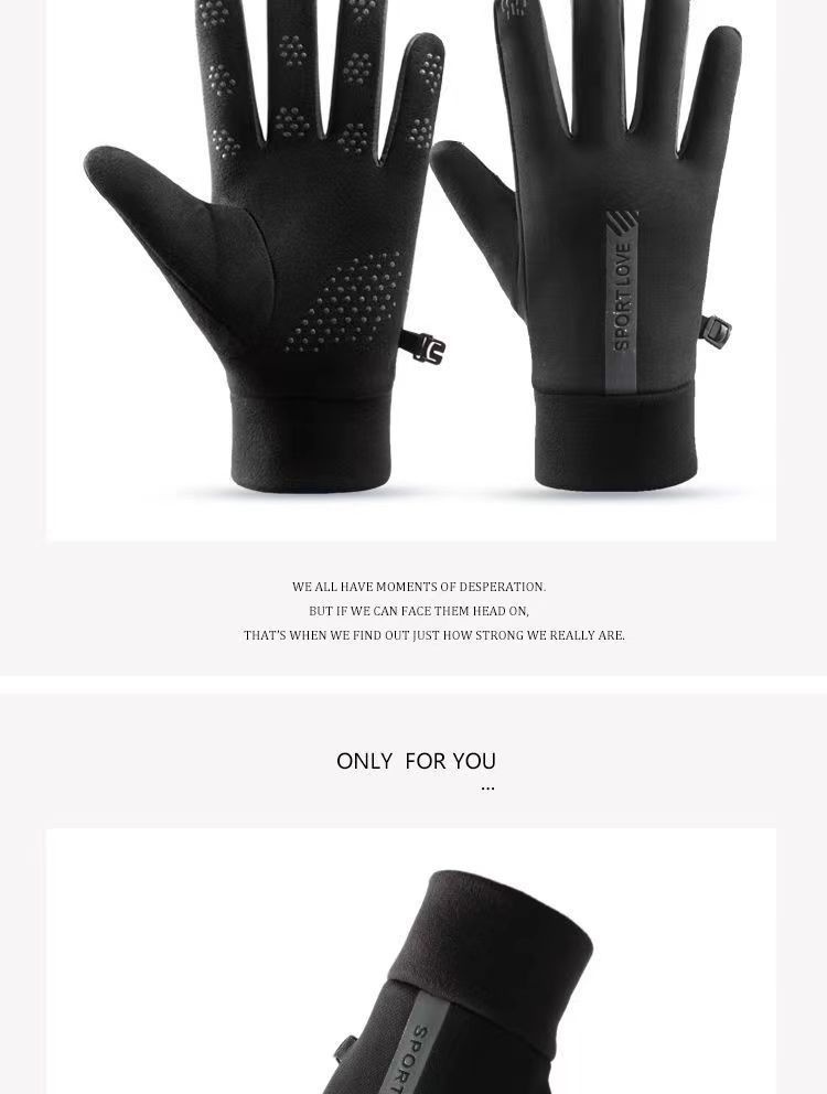 001 Thermal Women's Cycling Gloves Fleece Lined Thickened Windproof Touchscreen Electric Motorcycle Winter Skiing Outdoor_voghion.com