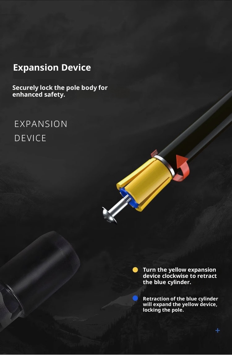 001 Professionelle Outdoor-Trekkingstöcke, teleskopierbar, faltbar, multifunktional, zur Selbstverteidigung für Männer, Frauen und Kinder_voghion.com