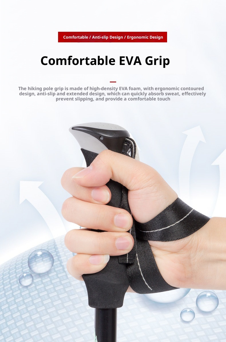 001 Bastone da passeggio telescopico corto ultraleggero pieghevole in lega di alluminio per escursionismo all'aperto all'ingrosso_voghion.com