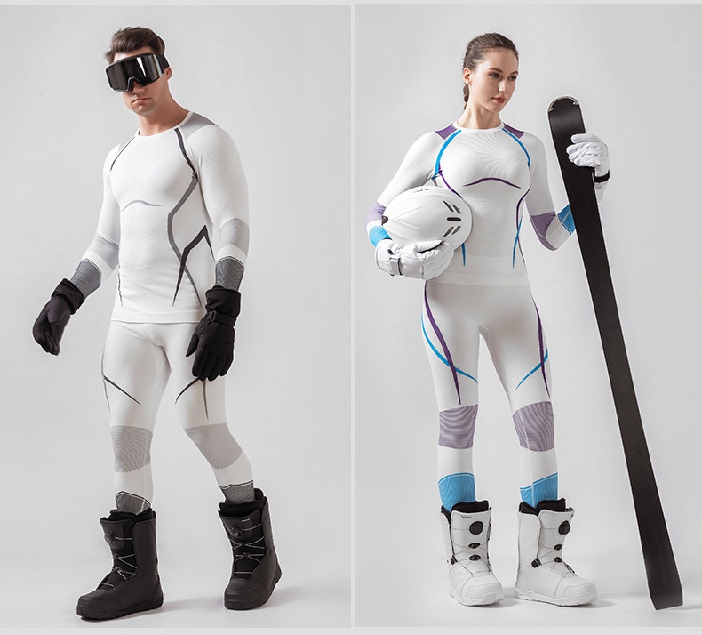 001 Set di biancheria intima termica a compressione per uomo e donna, per sport all'aria aperta, da sci, ad asciugatura rapida, autunno inverno_voghion.com
