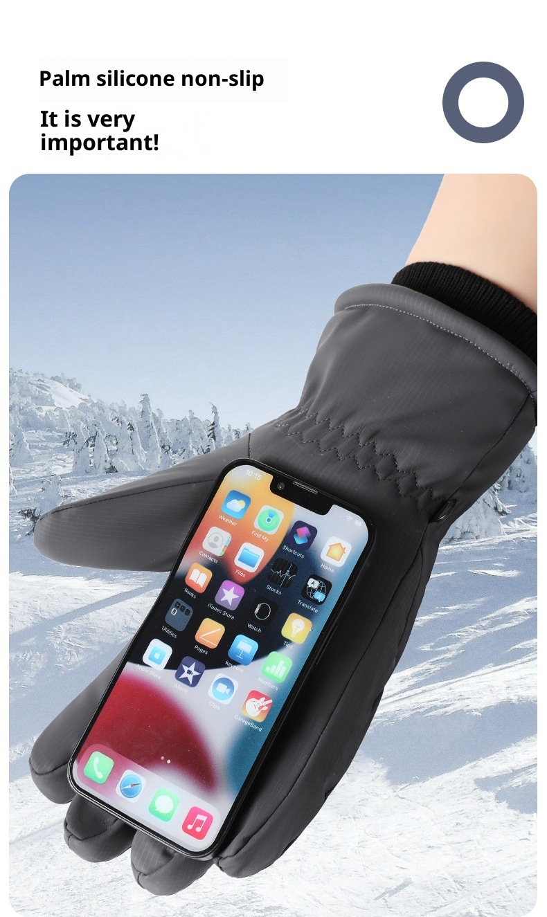 Combinaison de ski ActiveGo Outdoor pour hommes et femmes, doublée polaire, épaisse, tactile, coupe-vent, imperméable, idéale pour le cyclisme et électrique._voghion.com