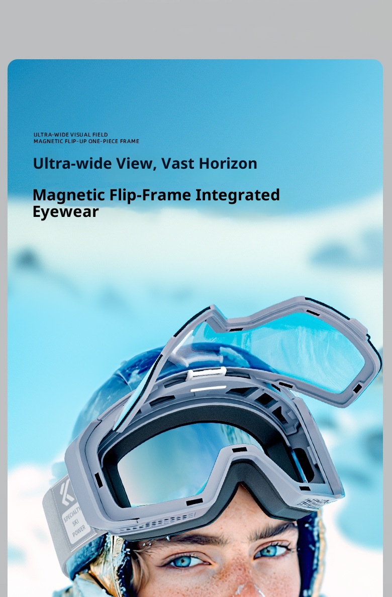 001 Flip Cover Color Changing Ski Anti-Fog Professional Outdoor Mountaineering Windproof Goggles Single And Double Board_voghion.com
