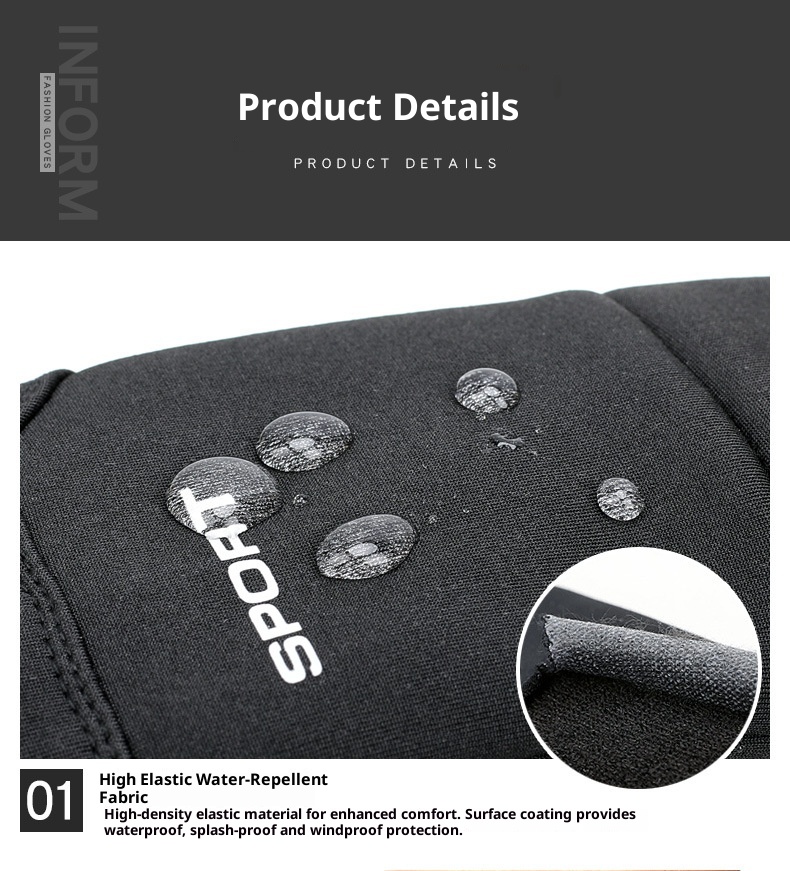 ActiveGo Winter Warm Men Full Finger Touch Screen Driving Skiing Waterproof Windproof Coldproof Non-slip Outdoor Riding Gloves_voghion.com