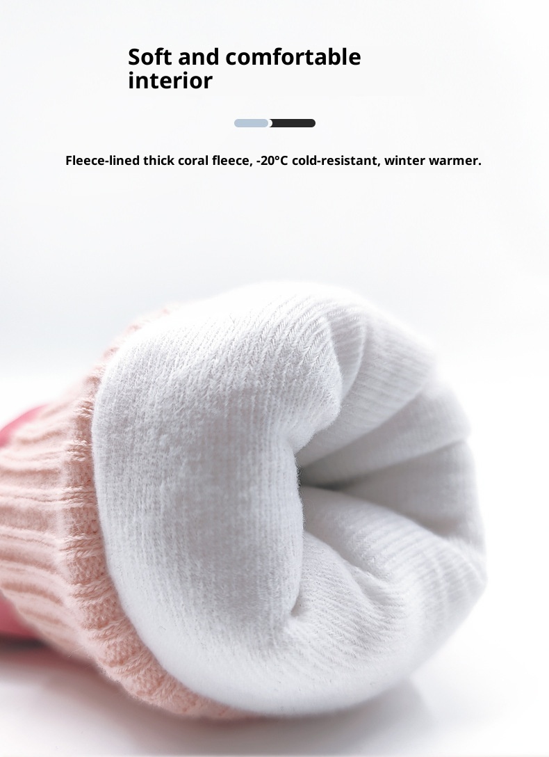 001 Kinder-Skihandschuhe, Winter, Fleece-gefüttert, dick, rutschfest, für Jungen und Mädchen, speziell für grenzüberschreitende Einsätze, wasserabweisend_voghion.com