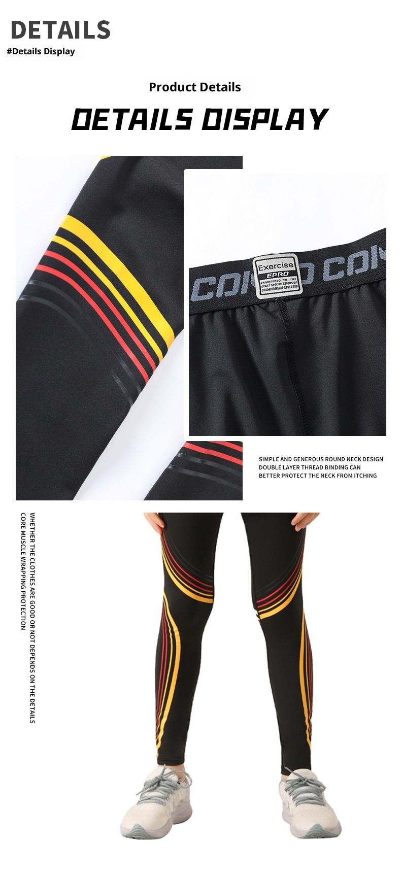 001 Maglia intima da sci attillata per bambini, ad asciugatura rapida, foderata in pile, per autunno e inverno, per sport, basket e calcio, allenamento interno_voghion.com