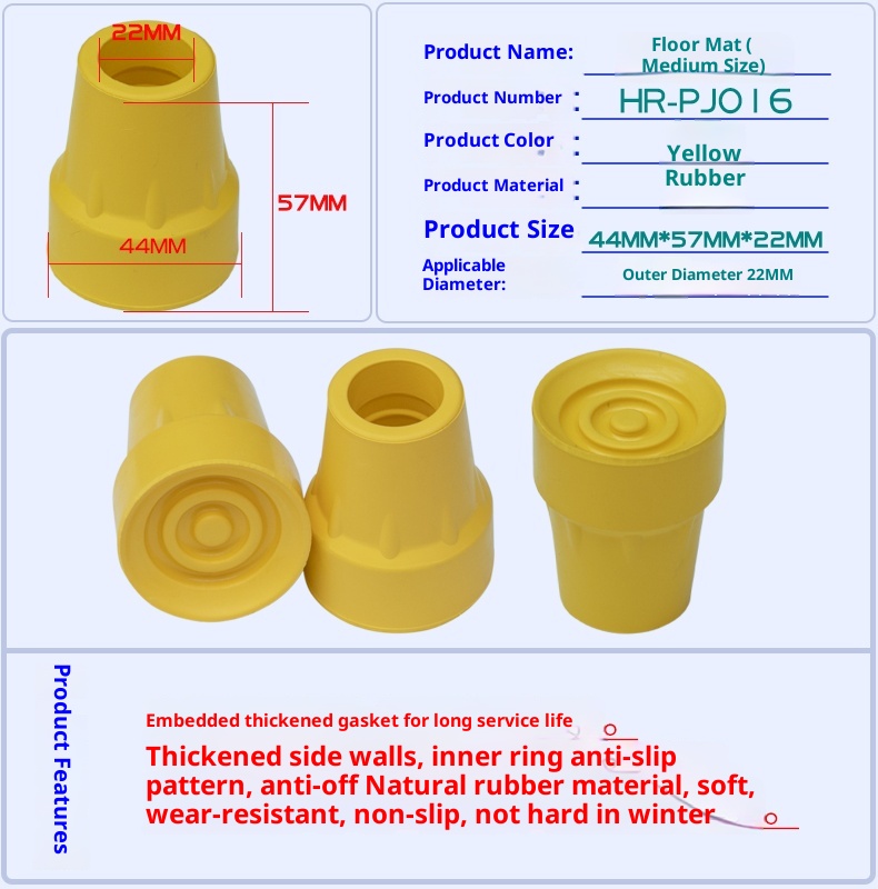 Accessoires pour béquilles doubles sous les aisselles 001 Canne à quatre roues Aide à la mobilité Housse de chaise Coussinet antidérapant en caoutchouc résistant à l'usure Doux_voghion.com