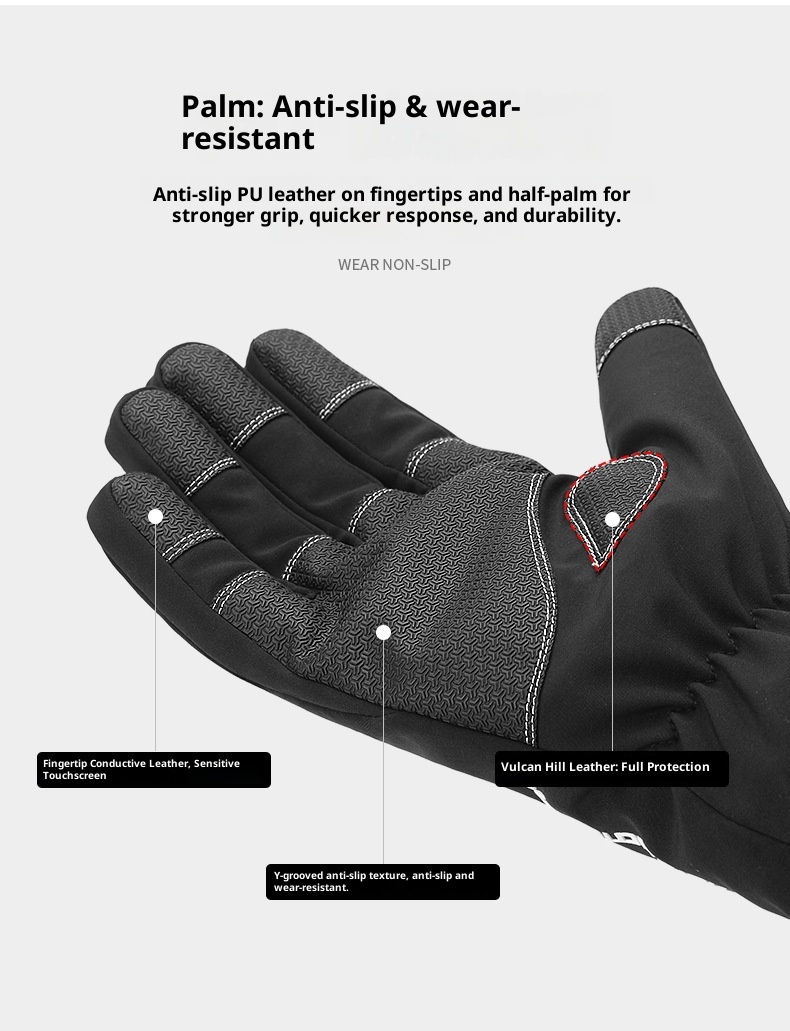 ActiveGo Leiqi Winter Cycling Outdoor Sports Mountaineering Waterproof Windproof Warm Thickened Cotton-Padded Unisex Ski Gloves_voghion.com