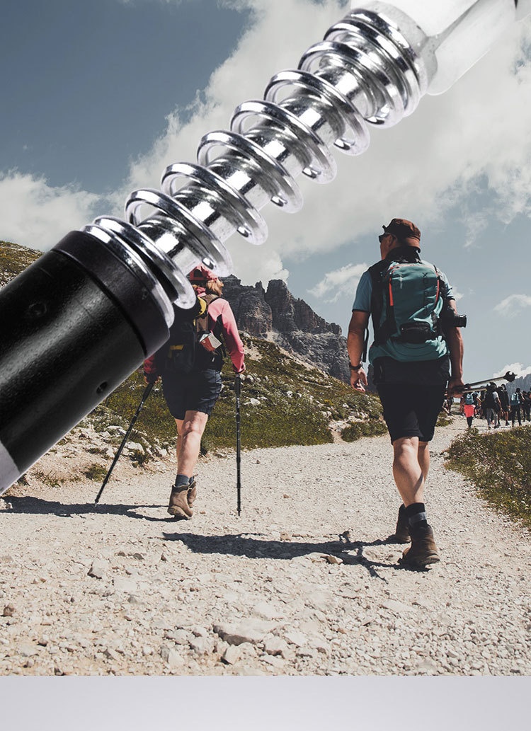 001 Bastone telescopico da viaggio per anziani, bastone da trekking in lega di alluminio, bastone da passeggio, all'ingrosso_voghion.com