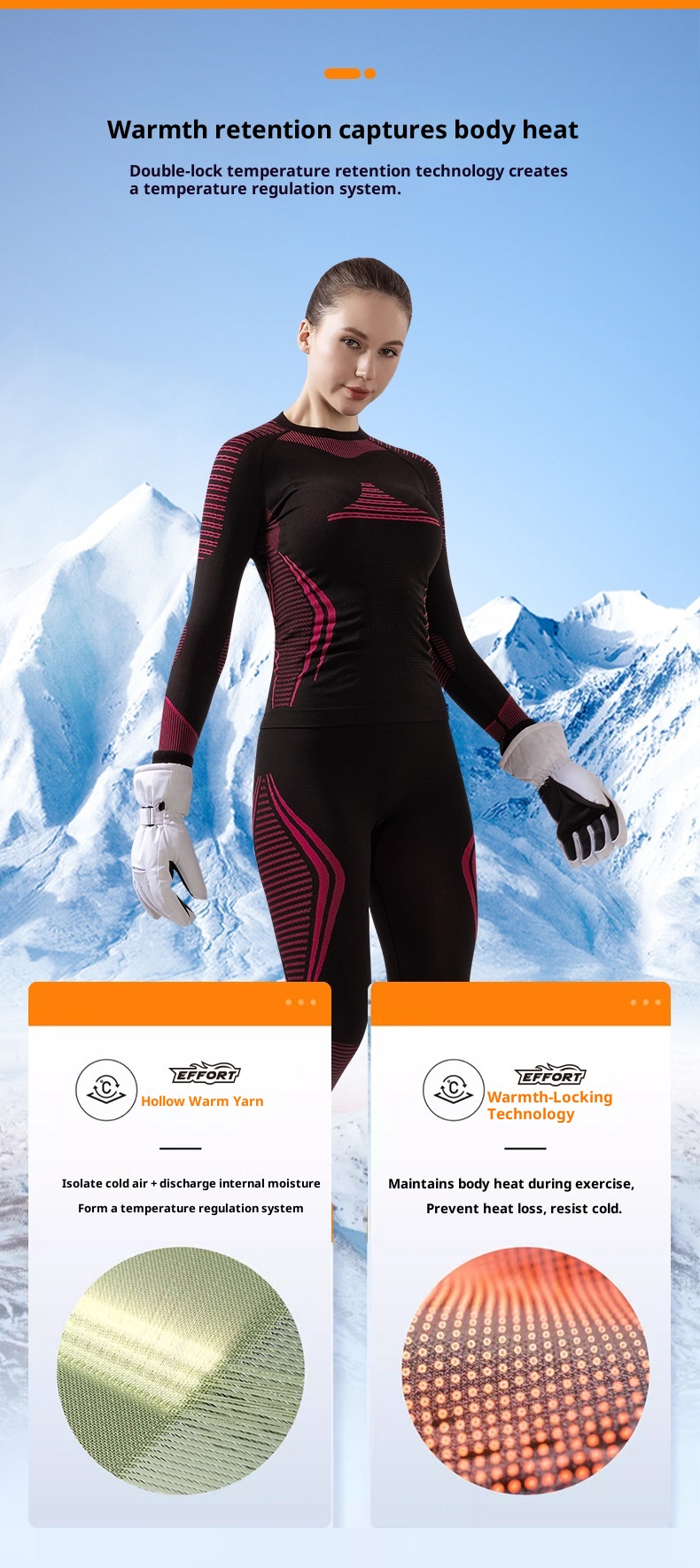 001 Autumn Winter Outdoor Ski Quick-Dry Sports Men Women Moisture-Wicking Base Layer Compression Thermal Underwear Set_voghion.com