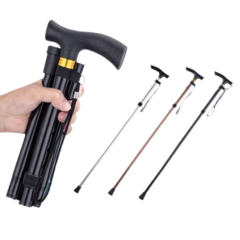 001 Ultra-light Cane For Elderly, Multi-functional Foldable Telescopic Walking , Wear-resistant Non-slip Travel Hiking_voghion.com