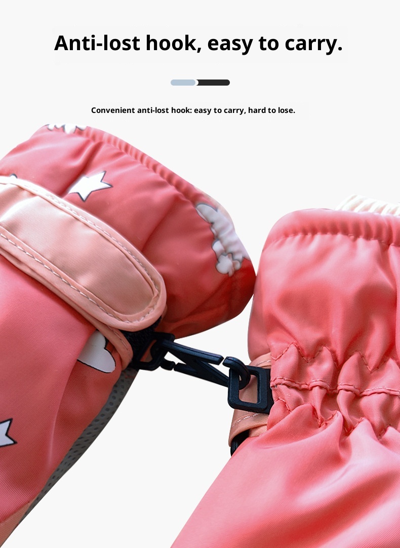 001 Kinder-Skihandschuhe, Winter, Fleece-gefüttert, dick, rutschfest, für Jungen und Mädchen, speziell für grenzüberschreitende Einsätze, wasserabweisend_voghion.com