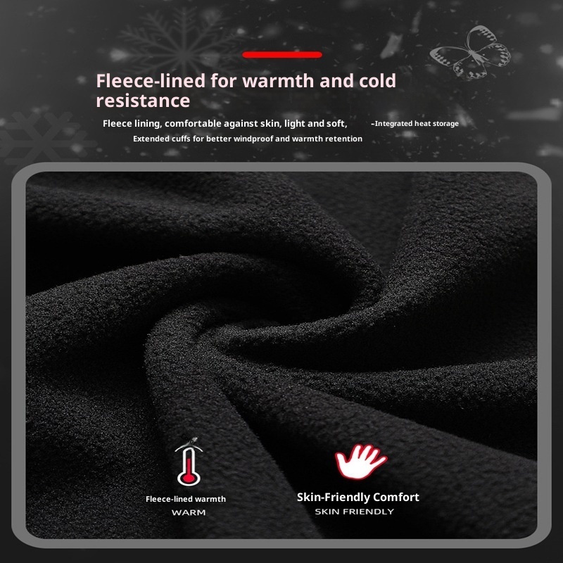 001 Winterwarme Handschuhe für Outdoor-Sportarten wie Skifahren, Laufen und Radfahren, mit Fleece gefüttert, dick, Touchscreen-geeignet, winddicht und wasserdicht_voghion.com