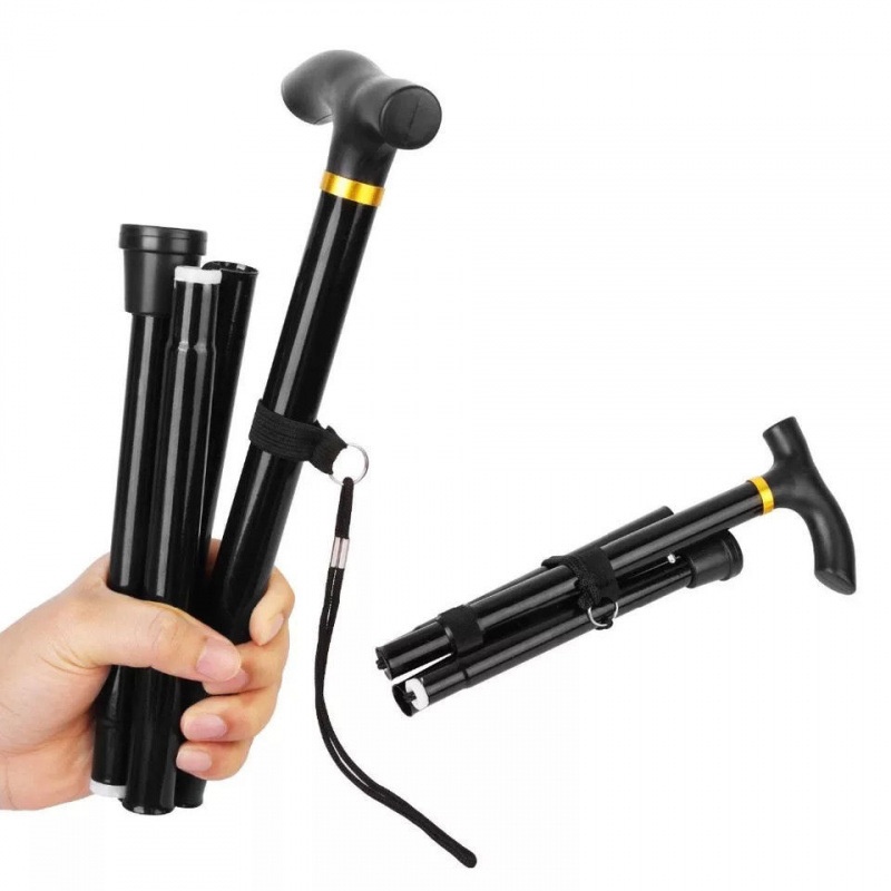 001 Ultra-light Folding Trekking Poles, Foldable Walking Sticks, Extendable ABS Outdoor Portable Travel Sticks_voghion.com