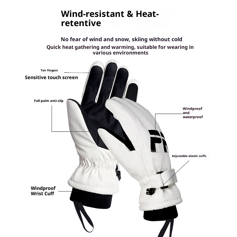 Gants d'hiver Northeast pour hommes, résistants au froid et au gel, doublés en polaire épaisse, compatibles avec les écrans tactiles de ski et de cyclisme pour femmes._voghion.com