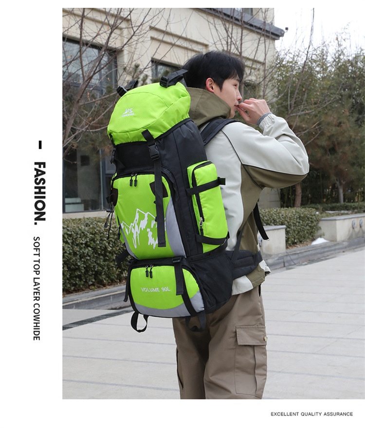 Sac à dos de randonnée extérieur pour hommes et femmes, grande capacité, léger, à double bandoulière, imperméable, 90 L_voghion.com