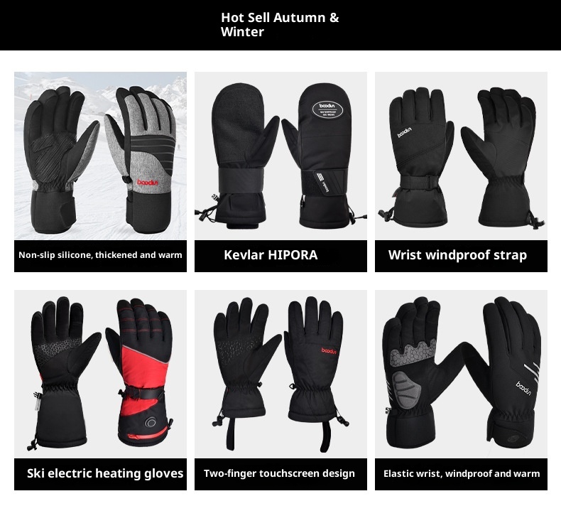 ActiveGo Burton Winter 1217 Outdoor Winddicht Waterdicht Touchscreen Color Block Warme Fiets Ski Handschoenen_voghion.com