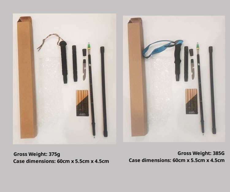 001 Bastone da trekking pieghevole in lega di alluminio leggero telescopico per esterni, antiscivolo_voghion.com