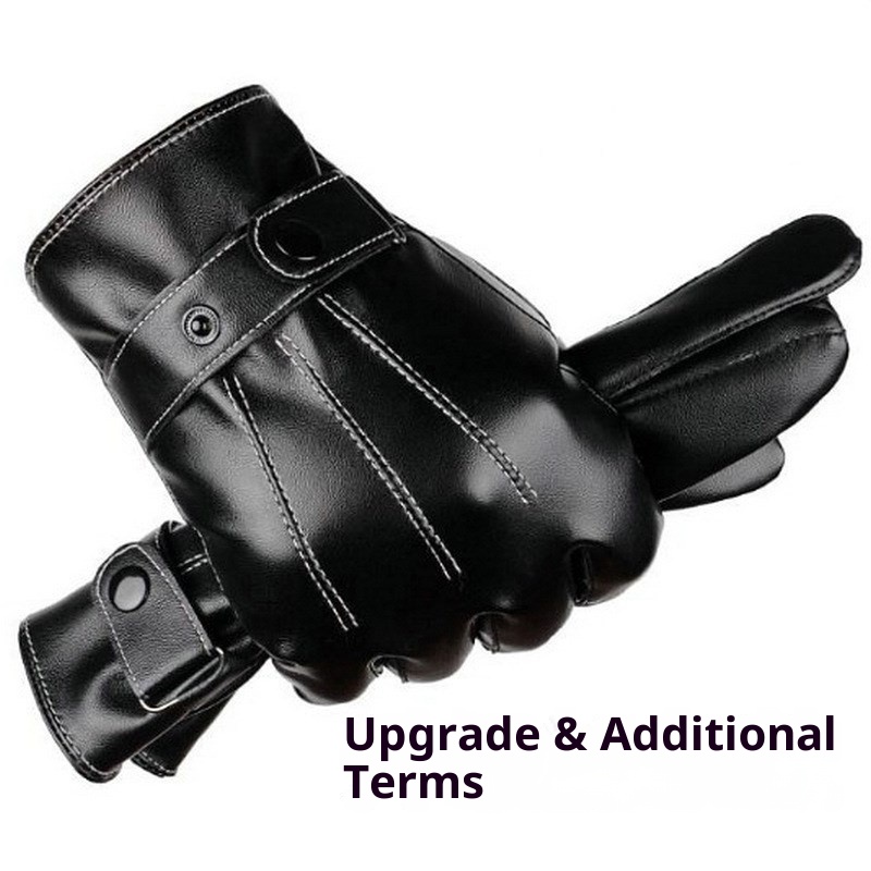 001 Warm Touchscreen Leather For Men Winter Outdoor Windproof Cold-Proof Cycling Fleece-Lined Thickened Motorcycle Gloves_voghion.com