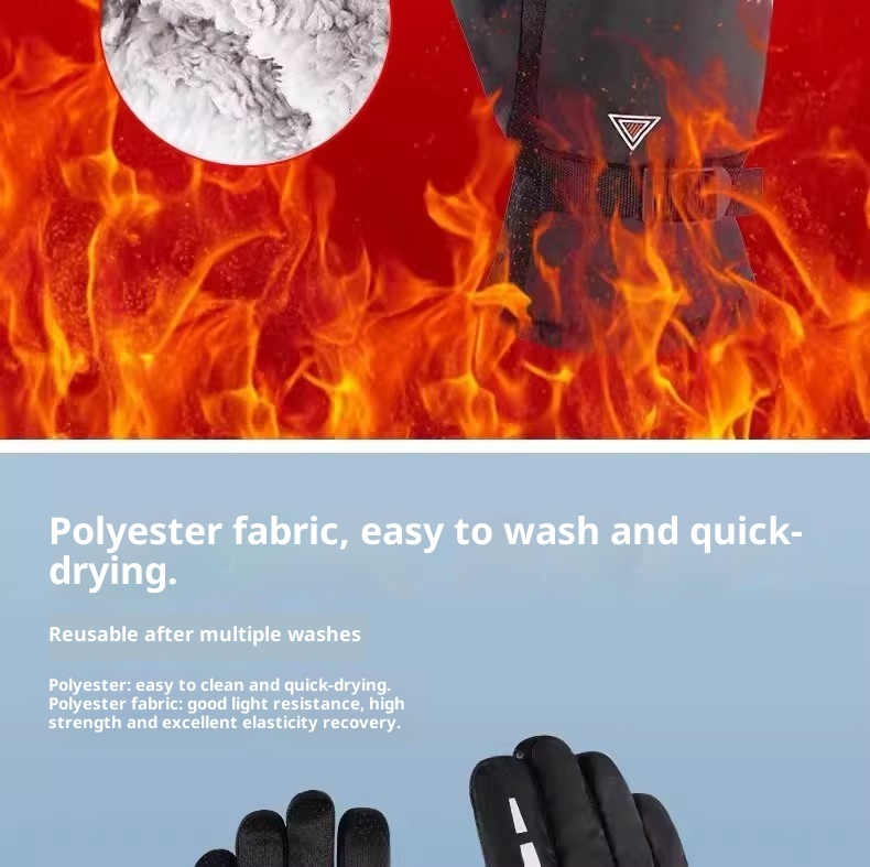 001 Winter Warm Fleece-Lined For Men, Thickened Motorcycle And Electric Bike Riding Gloves, Cold-Proof, Windproof,_voghion.com