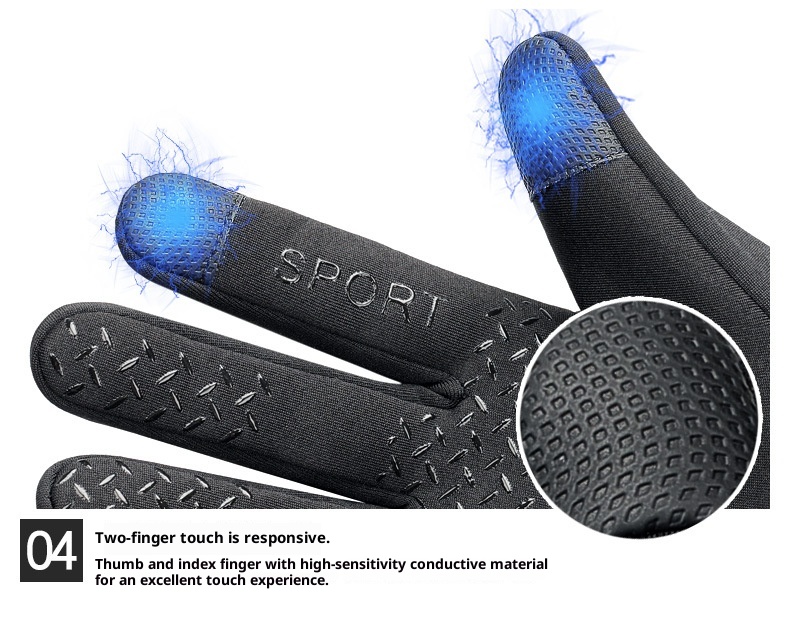 ActiveGo Winter Warm Men Full Finger Touch Screen Driving Skiing Waterproof Windproof Coldproof Non-slip Outdoor Riding Gloves_voghion.com