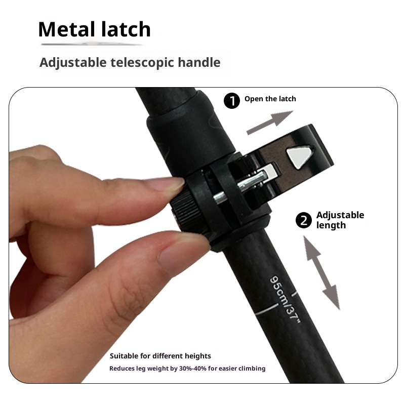 Bâtons de randonnée professionnels pliables et télescopiques 001 3K, ultra-légers, en fibre de carbone, pour le trail et la course à pied. Verrouillage externe._voghion.com