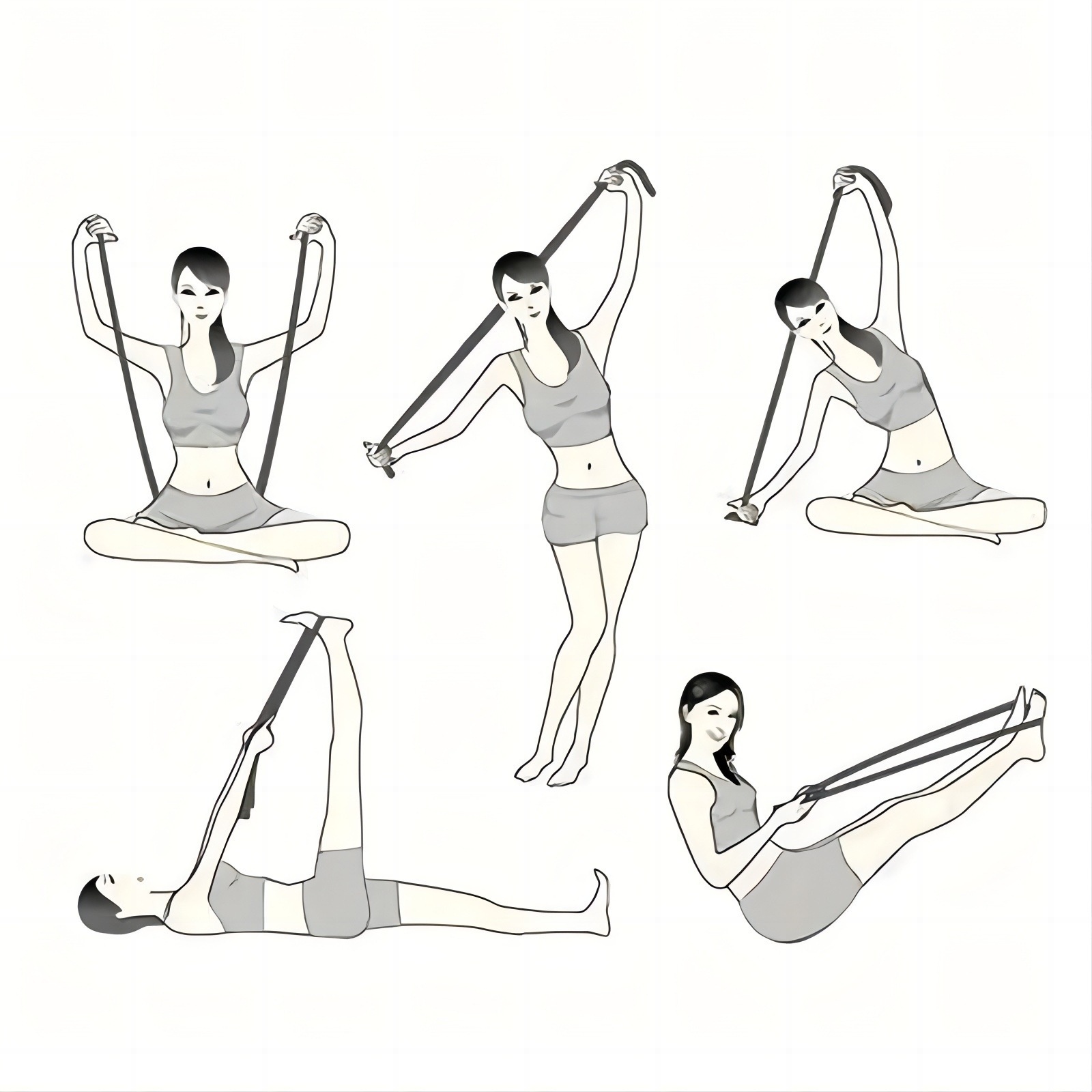 001 In Stock Fascia elastica per yoga, digitale segmentata, per danza, modellamento del corpo, supporto per l'allenamento posturale, resistenza a 8 griglie_voghion.com