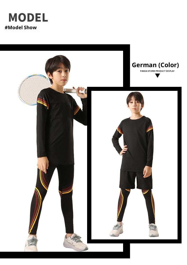 001 Maglia intima da sci attillata per bambini, ad asciugatura rapida, foderata in pile, per autunno e inverno, per sport, basket e calcio, allenamento interno_voghion.com