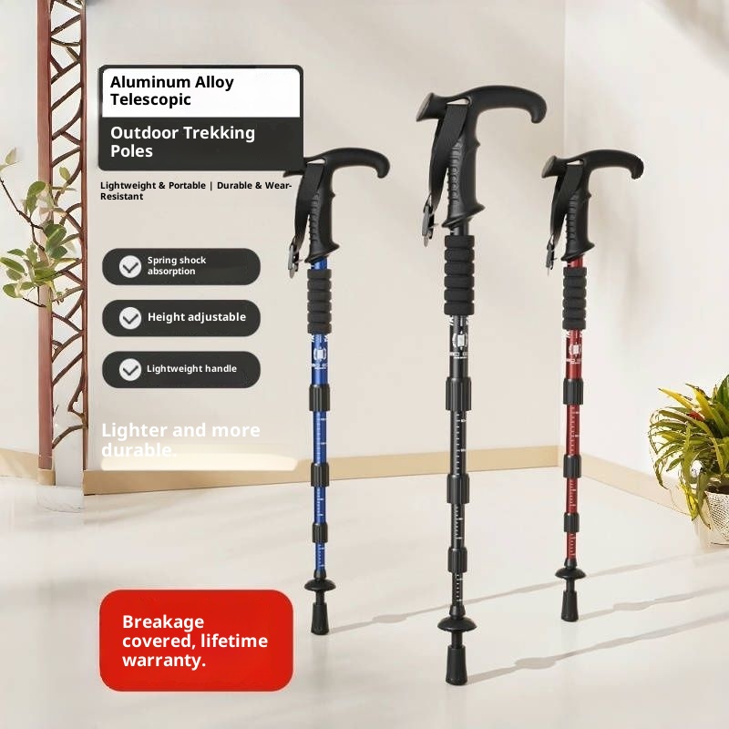 001 Bastone telescopico pieghevole professionale unisex per trekking, arrampicata, escursionismo, escursionismo, escursionismo, escursionismo_voghion.com