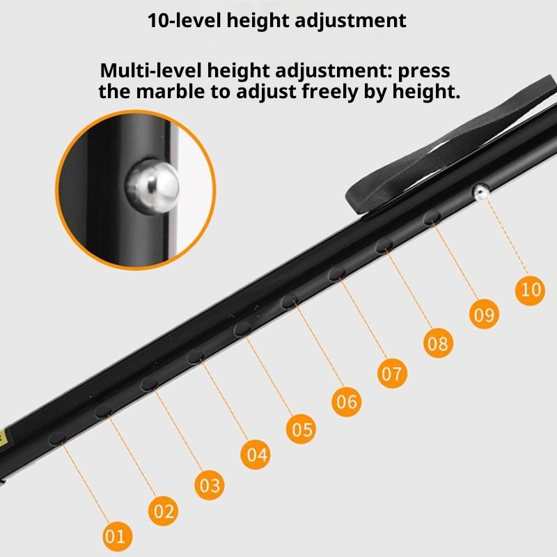 001 Multifunctional Smart Radio Elderly, Anti-Slip Telescopic Cane With Light, Aluminum Alloy Walking Stick For Seniors_voghion.com