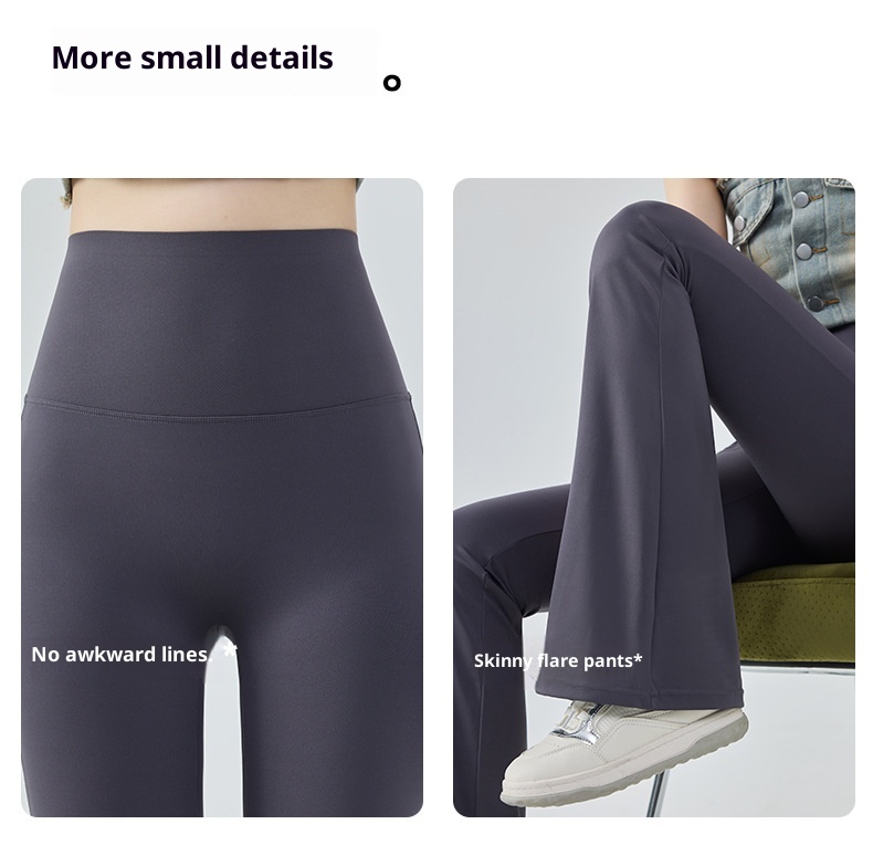 001 Yoga Flared Extended Women Tummy Control Hip Lift Slimming Bell Bottom Quk-Dry Casual Sports Dance Fitness Pants_voghion.com