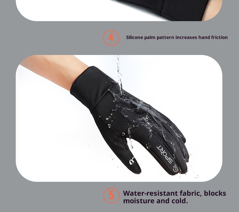 001 Outdoor Men's Cycling Cationic Thermal Touchscreen Fleece Lined Thickened Windproof Water-Resistant Sports Ski Gloves_voghion.com