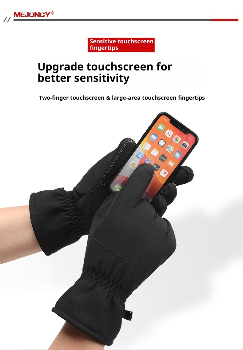 ActiveGo Winter New Fleece-Lined Warm Gloves Outdoor Skiing Cycling Touchscreen Windproof Cold-Proof Non-Slip Mountaineering_voghion.com